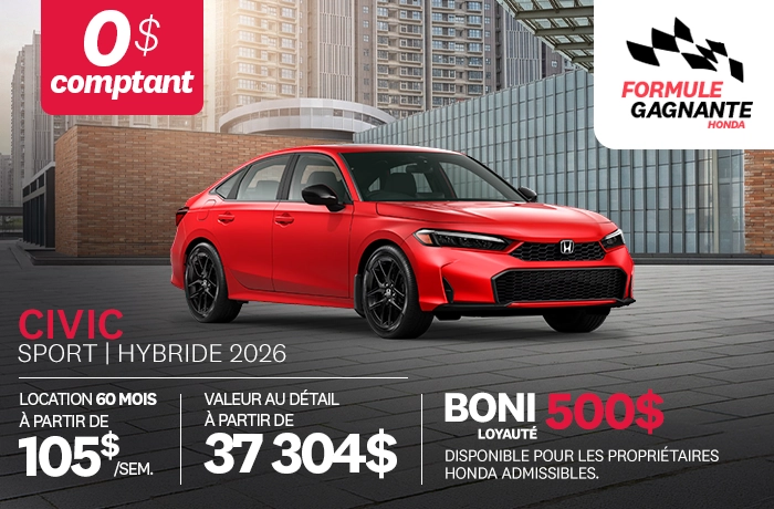 Promotion Civic Sport Hybride 2026